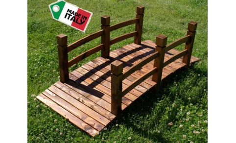 Ponte  da giardino in legno massello 185x80cm- ITALY